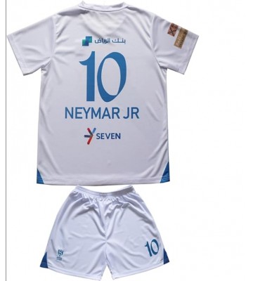 Al-Hilal Neymar Jr #10 Segunda Equipación Niños 2023-24 Manga Corta (+ Pantalones cortos)